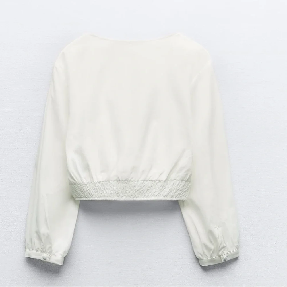 ZARA cropped top with openwork embroidery